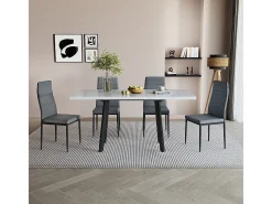 Mesa de comedor blanco/negro 160x80x76 tisko
