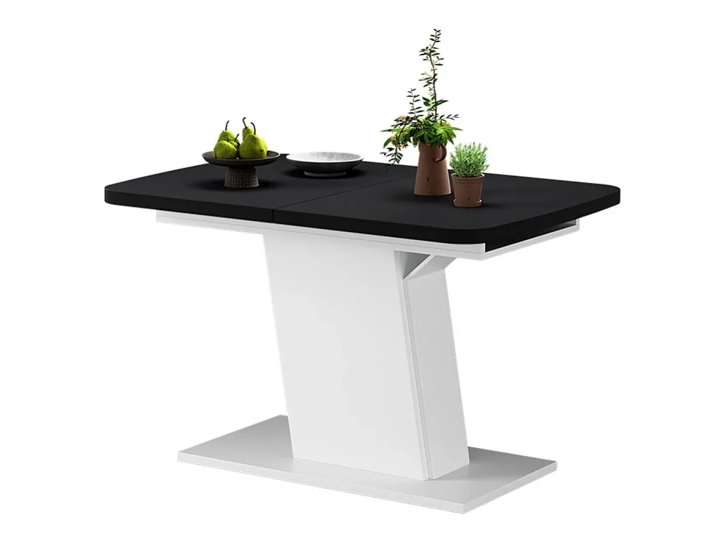 Mesa de comedor blanco/negro 120x80x77.3 fenaro