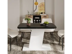 Mesa de comedor blanco/negro 120x80x77.3 fenaro