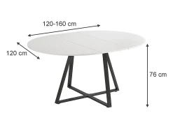 Mesa de comedor blanco/negro 120x120x75.8 loyd