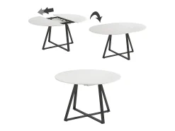 Mesa de comedor blanco/negro 120x120x75.8 loyd