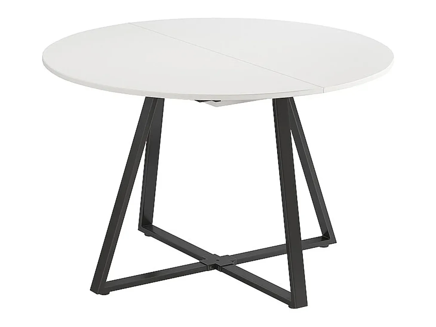 Mesa de comedor blanco/negro 120x120x75.8 loyd