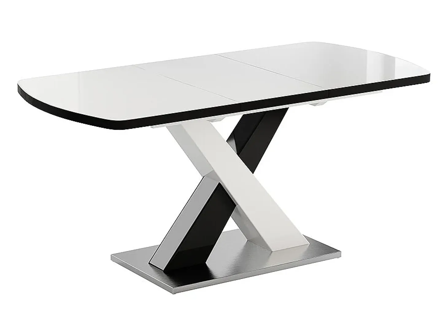 Mesa de comedor blanco/negro 120x80x76 chinto