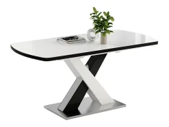 Mesa de comedor blanco/negro 120x80x76 chinto