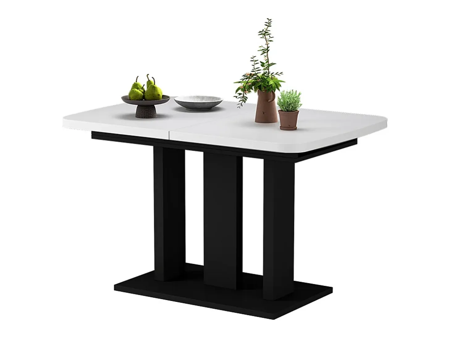 Mesa de comedor blanco/negro 120x80x77.3 fenaro