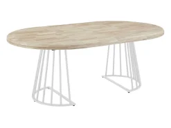 Mesa de comedor Brad extensible diseño redondo nordish/blanco Ø120 cm Adec