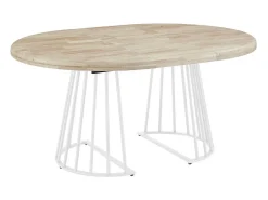 Mesa de comedor Brad extensible diseño redondo nordish/blanco Ø120 cm Adec