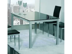 Mesa de comedor Cadell fija 140 gris con tapa negra