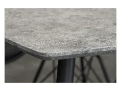 Mesa de comedor CALDERO 140 cm – Mesa contemporánea aspecto piedra y metal
