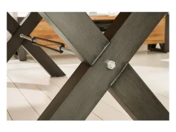 Mesa de comedor CAVARA – Roble salvaje y metal negro – 200 cm – Estilo industrial