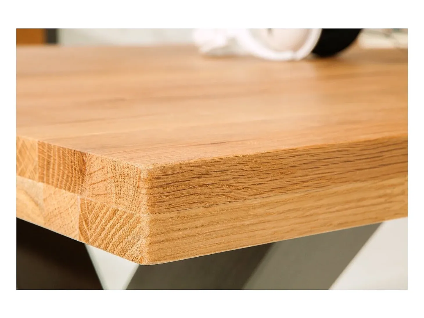 Mesa de comedor CAVARA – Roble salvaje y metal negro – 200 cm – Estilo industrial