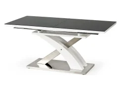 Mesa de comedor Cesar de diseño en blanco y negro con hoja extensible