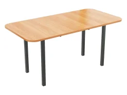 Mesa de comedor clásica extensible de madera (120-160 cm) para 4-6 personas.