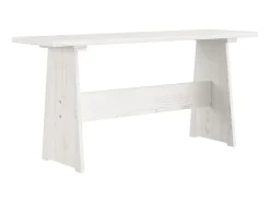 Mesa de comedor con banco REINE madera maciza de pino blanco ES944002
