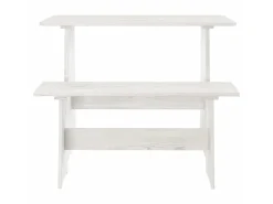 Mesa de comedor con banco REINE madera maciza de pino blanco ES944002