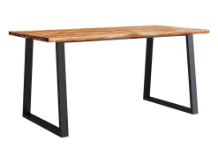 Mesa de comedor con borde vivo madera maciza acacia 160x80x75cm