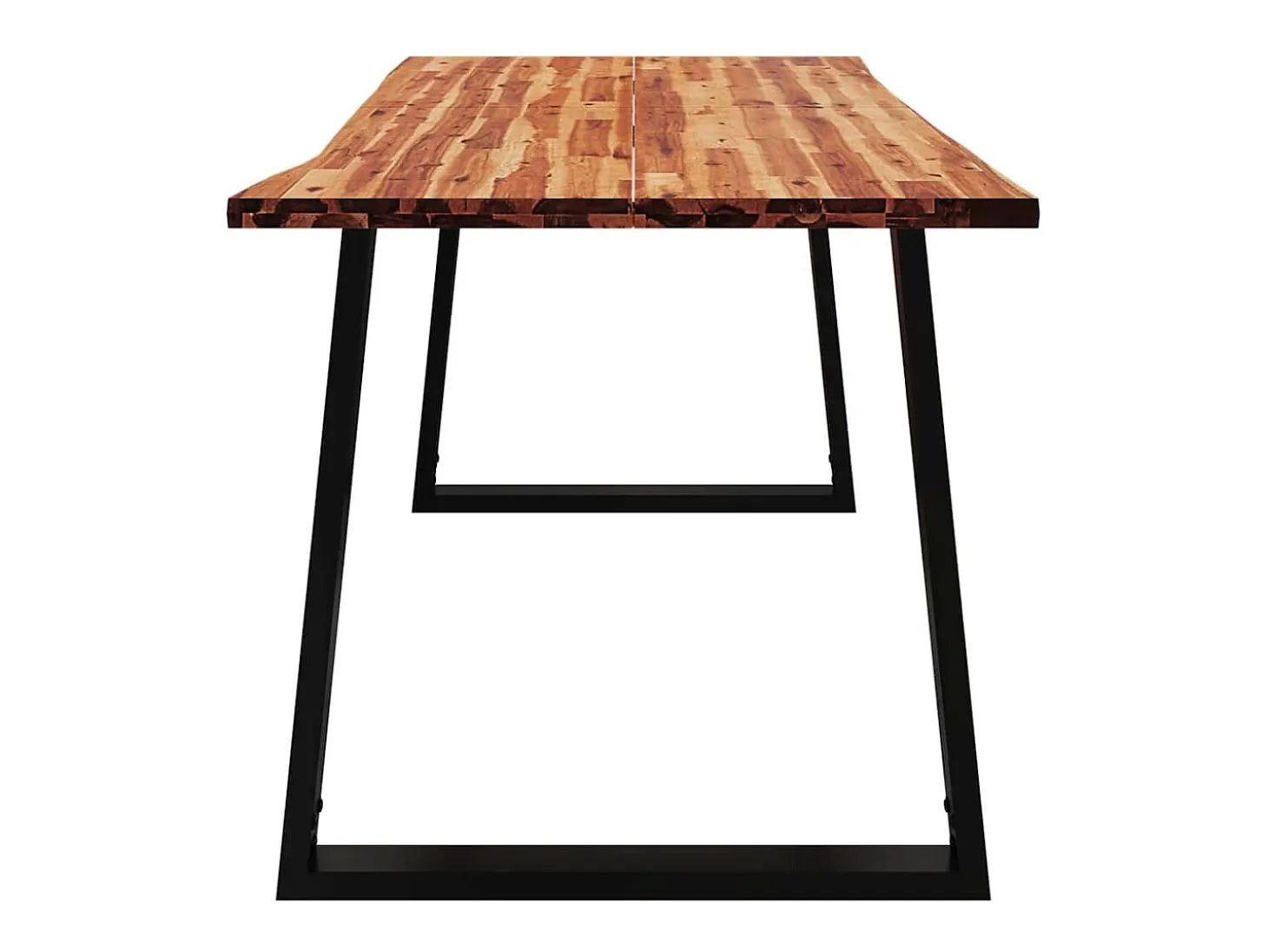 Mesa de comedor con borde vivo madera maciza acacia 160x80x75cm