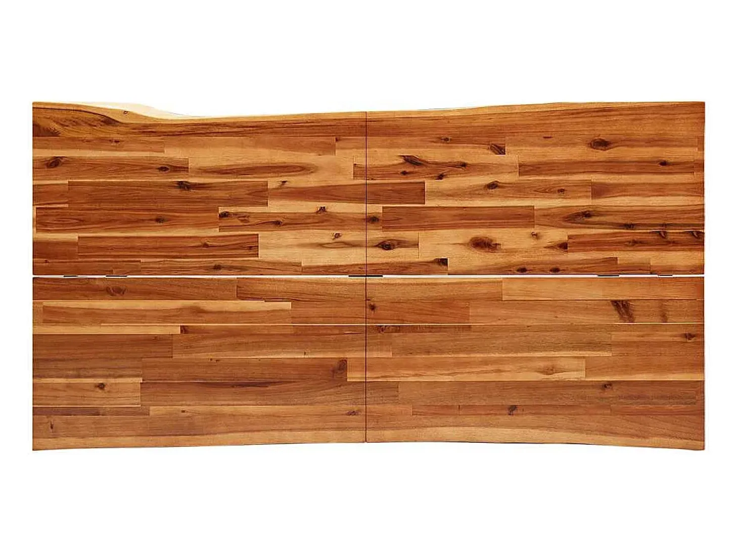 Mesa de comedor con borde vivo madera maciza acacia 160x80x75cm
