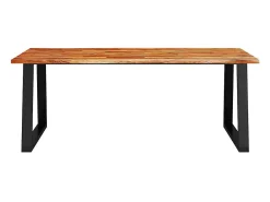 Mesa de comedor con borde vivo madera maciza acacia 200x90x75cm