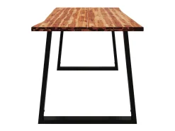 Mesa de comedor con borde vivo madera maciza acacia 160x80x75cm
