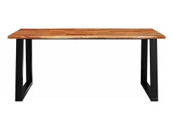 Mesa de comedor con borde vivo madera maciza acacia 180x90x75cm