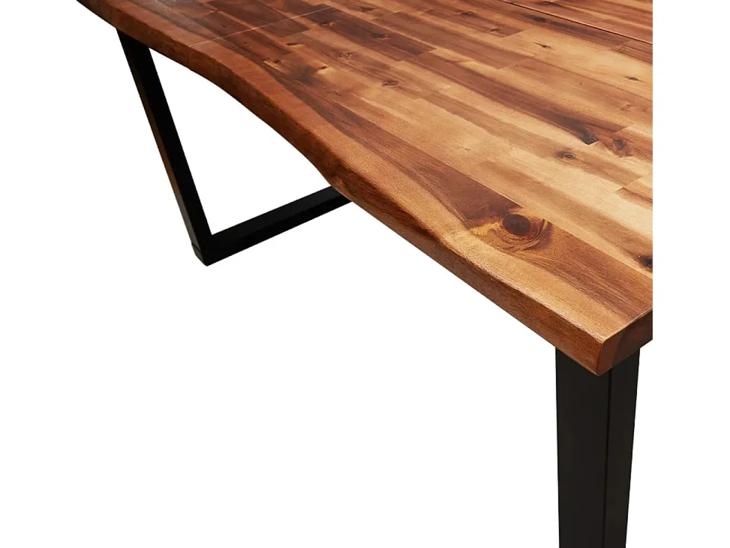 Mesa de comedor con borde vivo madera maciza acacia 140x80x75cm