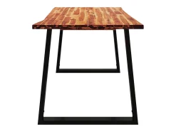 Mesa de comedor con borde vivo madera maciza acacia 140x80x75cm