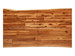 Mesa de comedor con borde vivo madera maciza acacia 140x80x75cm