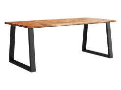 Mesa de comedor con borde vivo madera maciza acacia 200x90x75cm