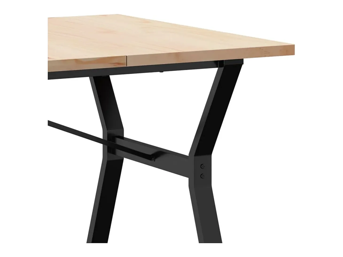 Mesa de comedor con estructura en Y 180x90x75,5 cm madera maciza de pino acero