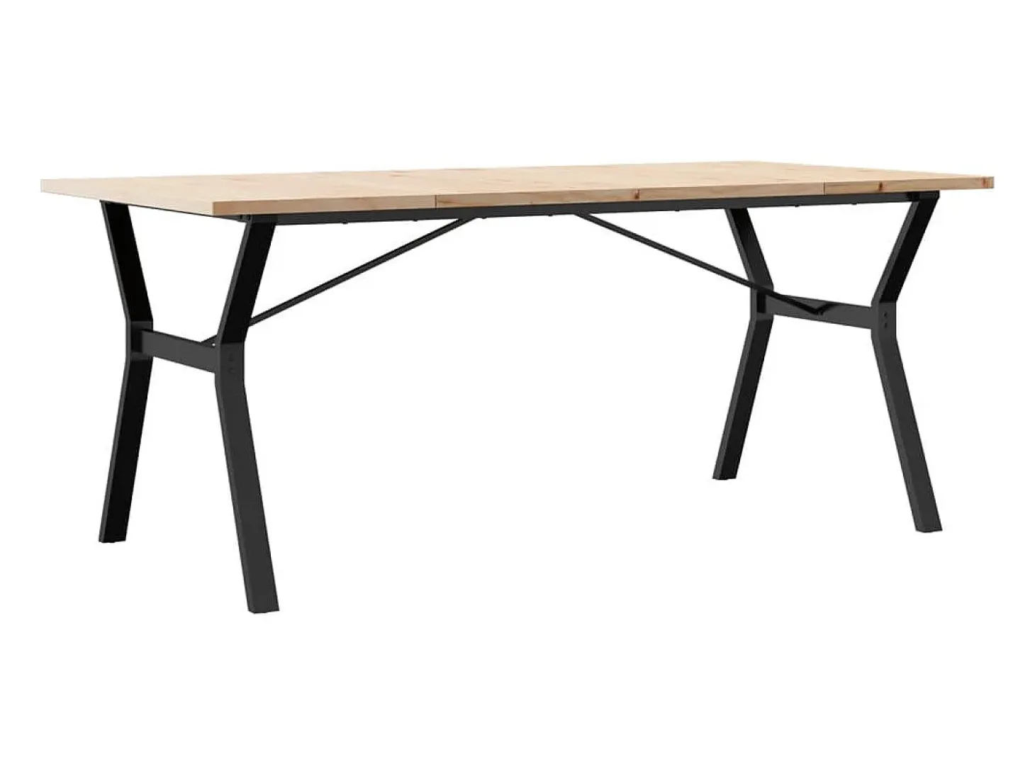 Mesa de comedor con estructura en Y 180x90x75,5 cm madera maciza de pino acero