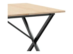 Mesa de comedor con estructura en X 180x90x75 cm madera maciza de pino acero