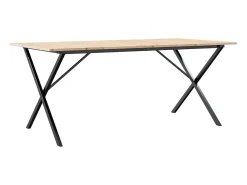 Mesa de comedor con estructura en X 180x90x75 cm madera maciza de pino acero