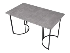 Mesa de comedor con estructura de metal y diseño de mármol gris (140 x 80 cm)