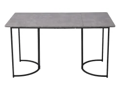 Mesa de comedor con estructura de metal y diseño de mármol gris (140 x 80 cm)