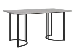 Mesa de comedor con estructura de metal y diseño de mármol gris (140 x 80 cm)