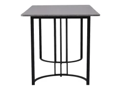 Mesa de comedor con estructura de metal y diseño de mármol gris (140 x 80 cm)