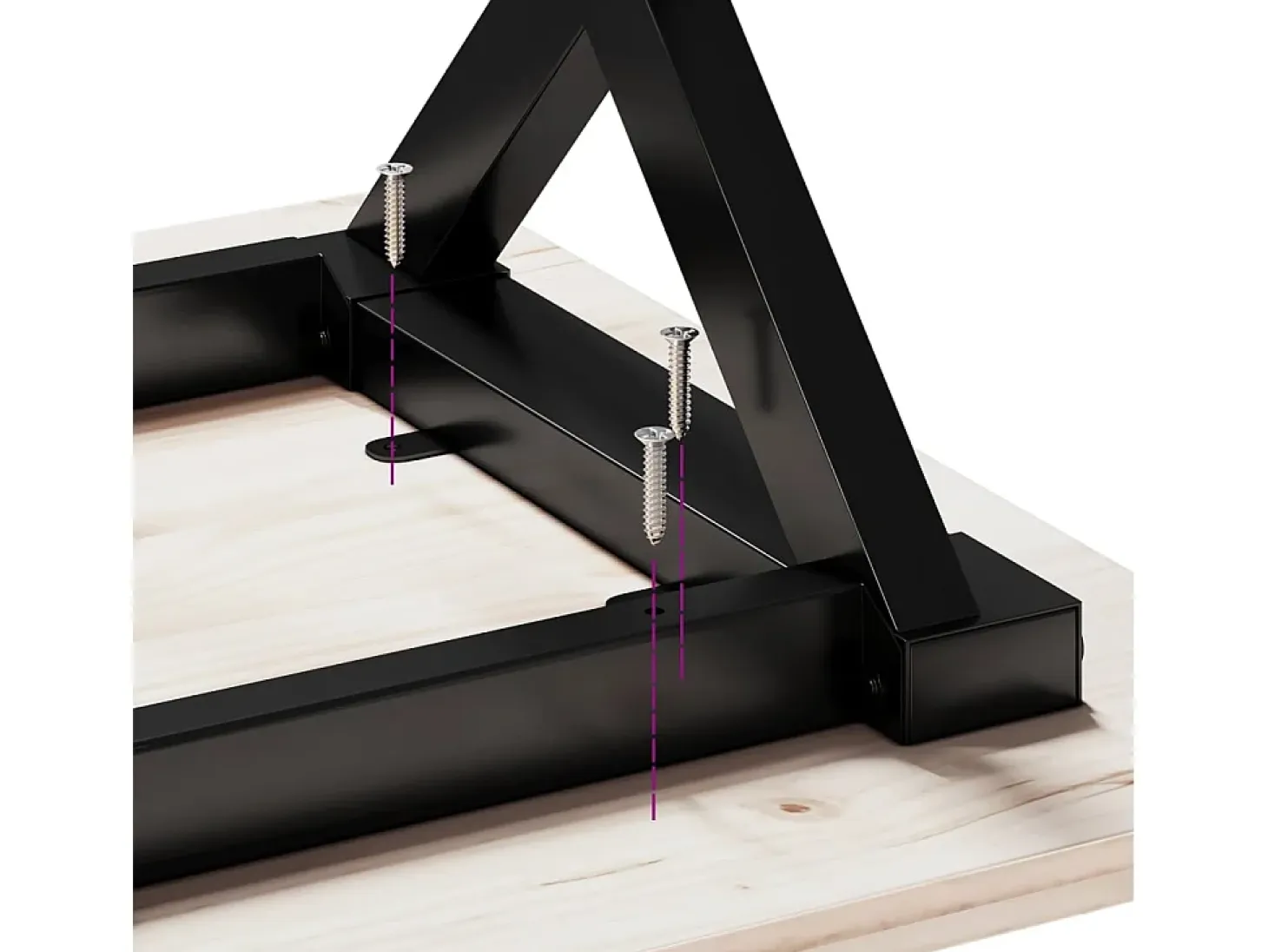 Mesa de comedor con estructura en X de 70x70x75,5 cm, madera maciza de pino y acero.