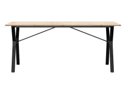 Mesa de comedor con estructura en Y 180x90x75 cm madera maciza de pino acero
