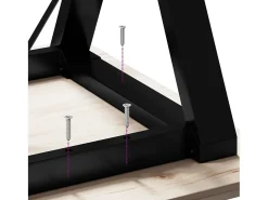 Mesa de comedor con estructura en Y 160x80x75,5 cm madera maciza de pino acero