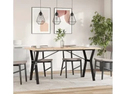 Mesa de comedor con estructura en Y 160x80x75,5 cm madera maciza de pino acero