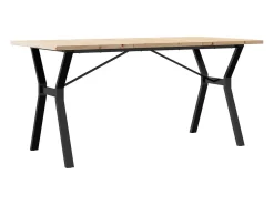 Mesa de comedor con estructura en Y 160x80x75,5 cm madera maciza de pino acero
