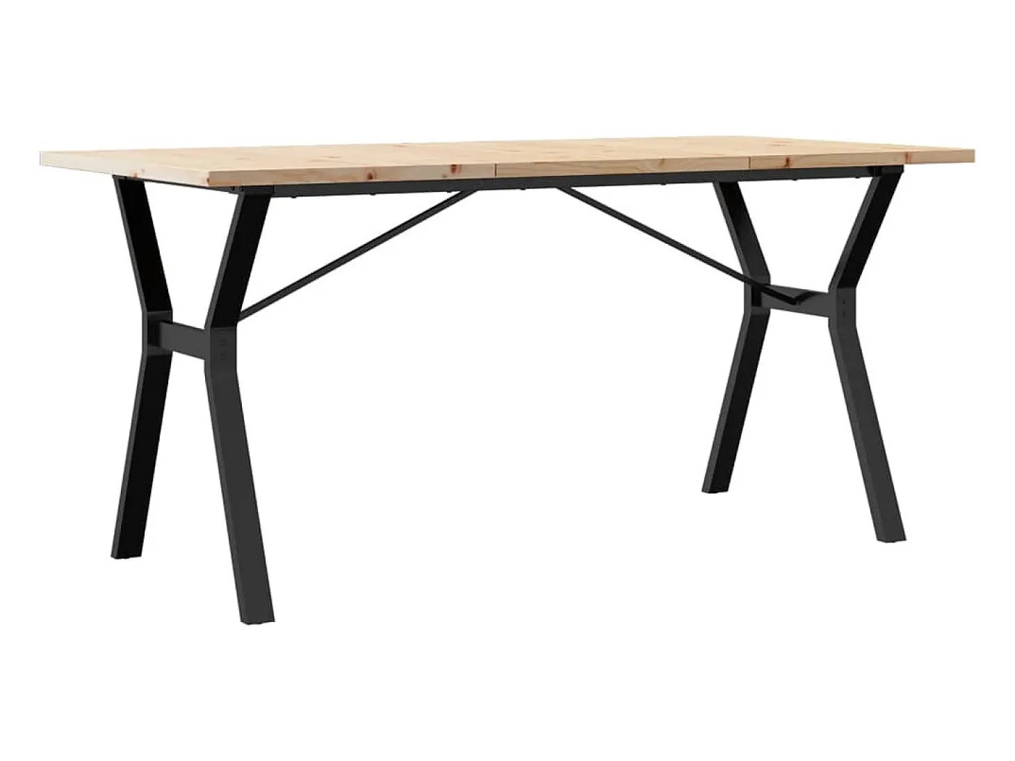 Mesa de comedor con estructura en Y 160x80x75,5 cm madera maciza de pino acero