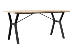 Mesa de comedor con estructura en Y 160x80x75,5 cm madera maciza de pino acero