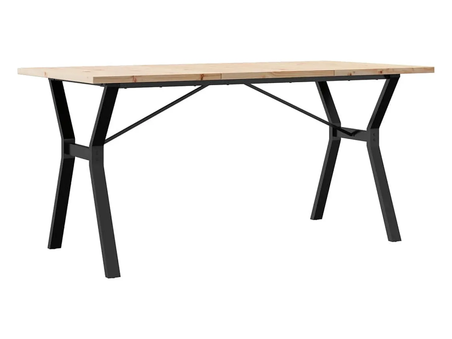 Mesa de comedor con estructura en Y 160x80x75,5 cm madera maciza de pino acero