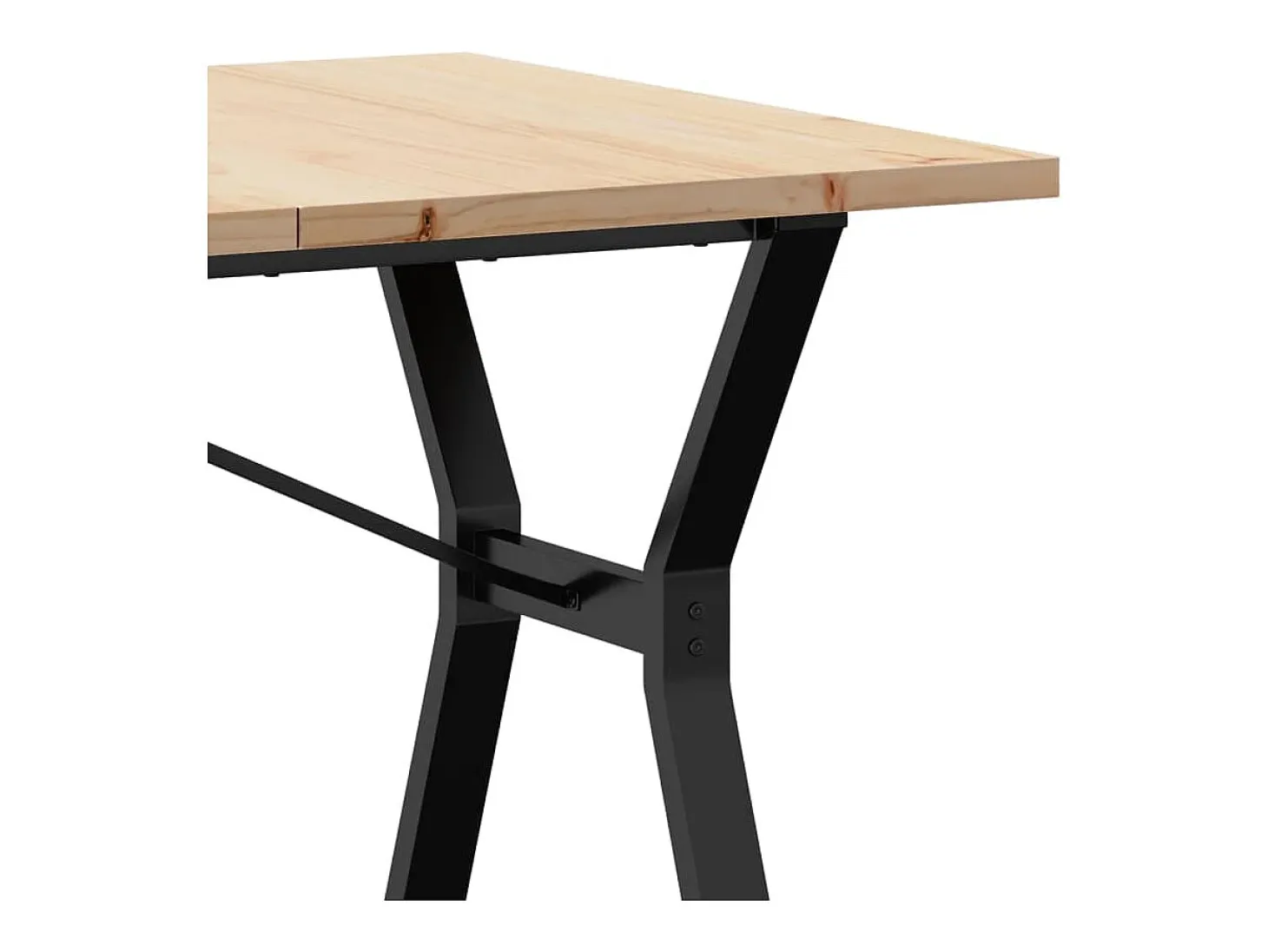 Mesa de comedor con estructura en Y 160x80x75,5 cm madera maciza de pino acero