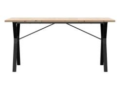 Mesa de comedor con estructura en Y 160x80x75,5 cm madera maciza de pino acero