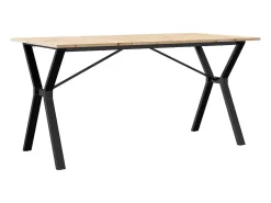 Mesa de comedor con estructura en Y 160x80x75 cm madera maciza de pino acero