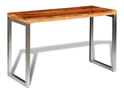 Mesa de comedor con patas de acero y madera maciza de sheesham ES931100