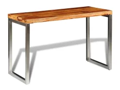 Mesa de comedor con patas de acero y madera maciza de sheesham ES931100